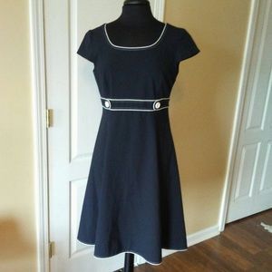 Tahari Women's High Waist Stitch Detail Dress